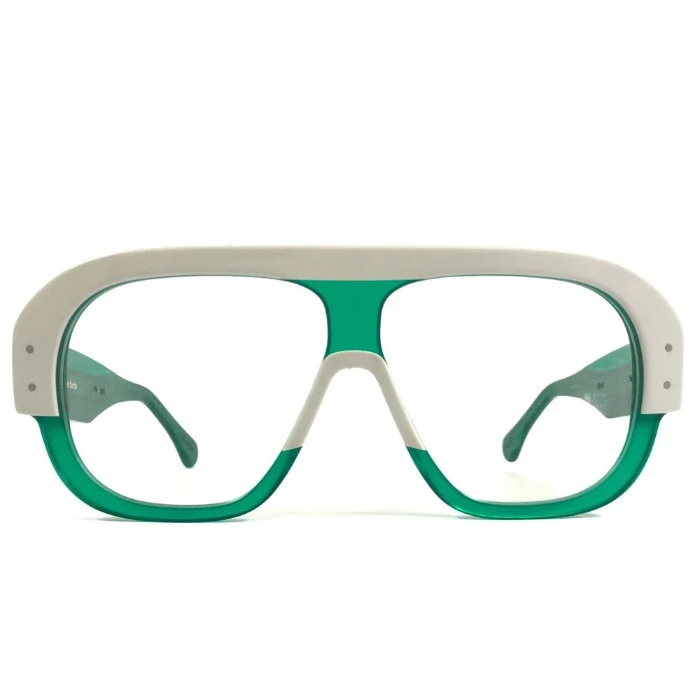 Alfredo Kerbs Eyeglasses Frames NAMA GRGY Green Gray Oversized Thick 58-10-143